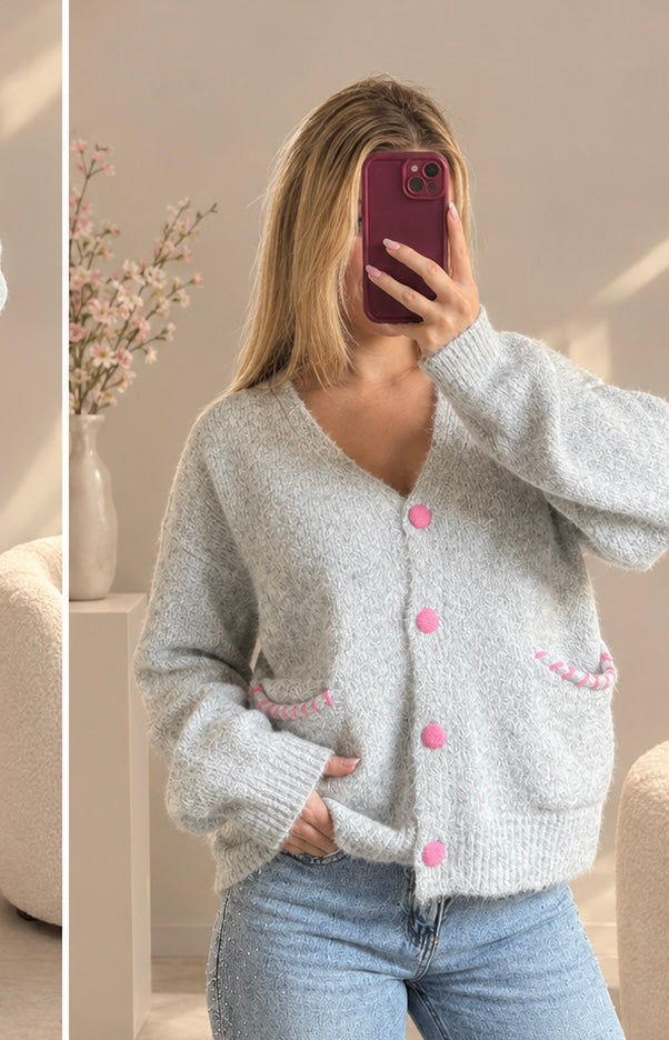 Silver rose cardigan