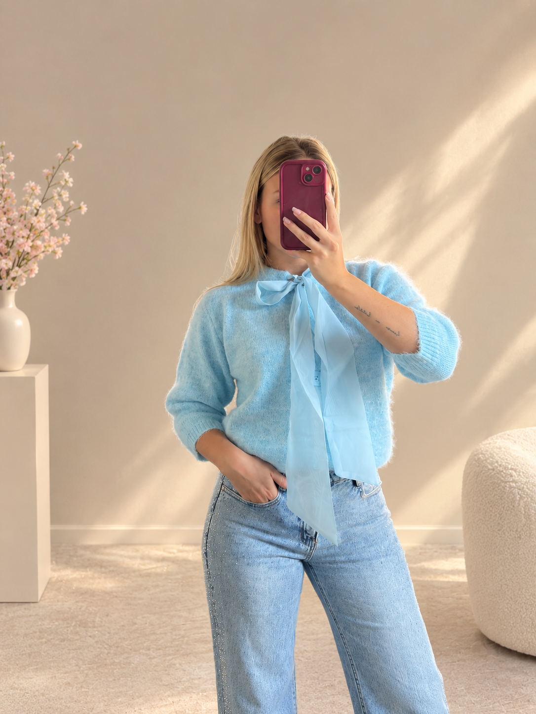 Blue ribbon knit