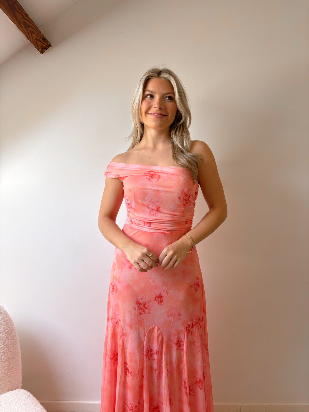 Coral blossom dress