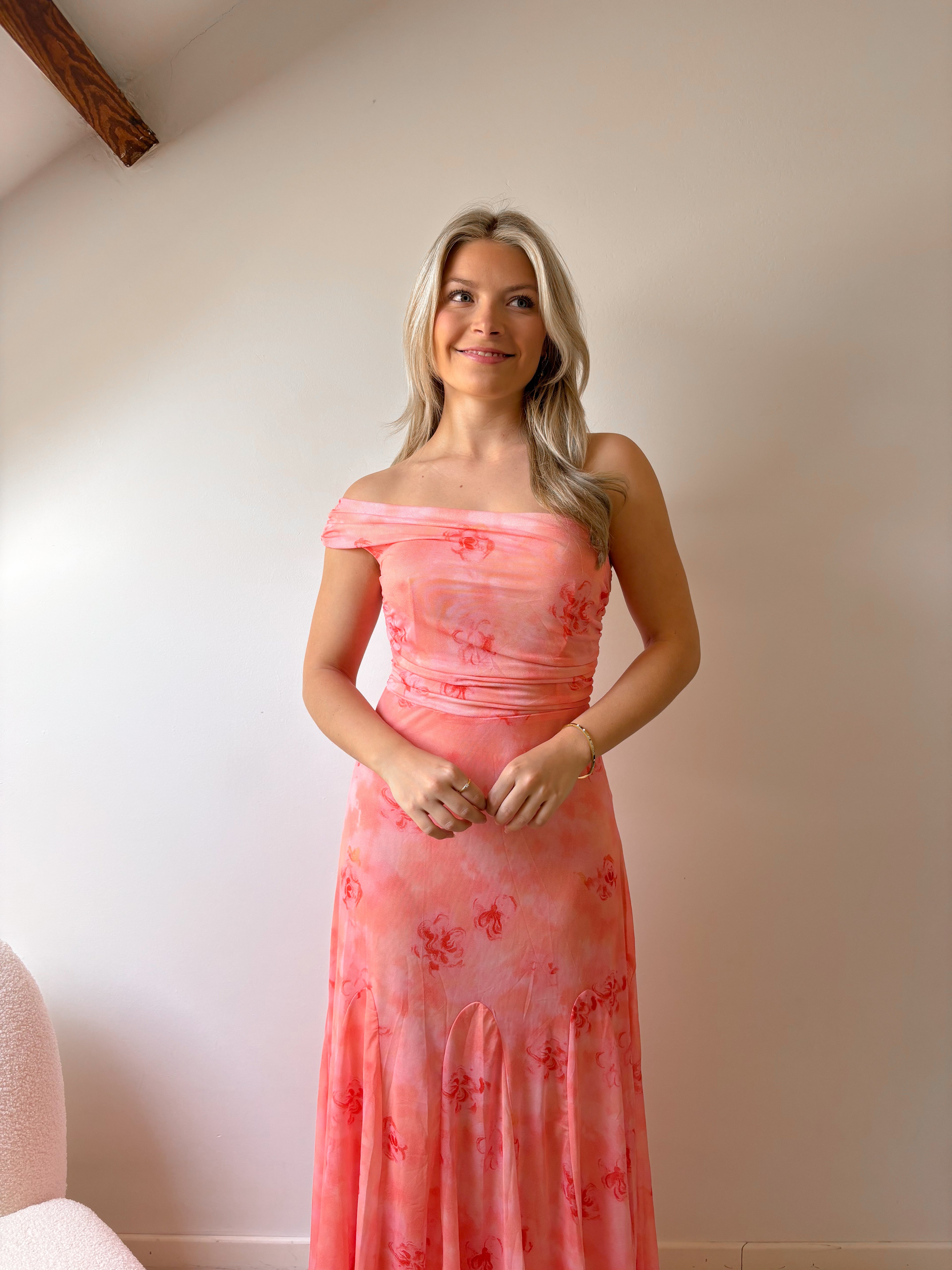 Coral blossom dress