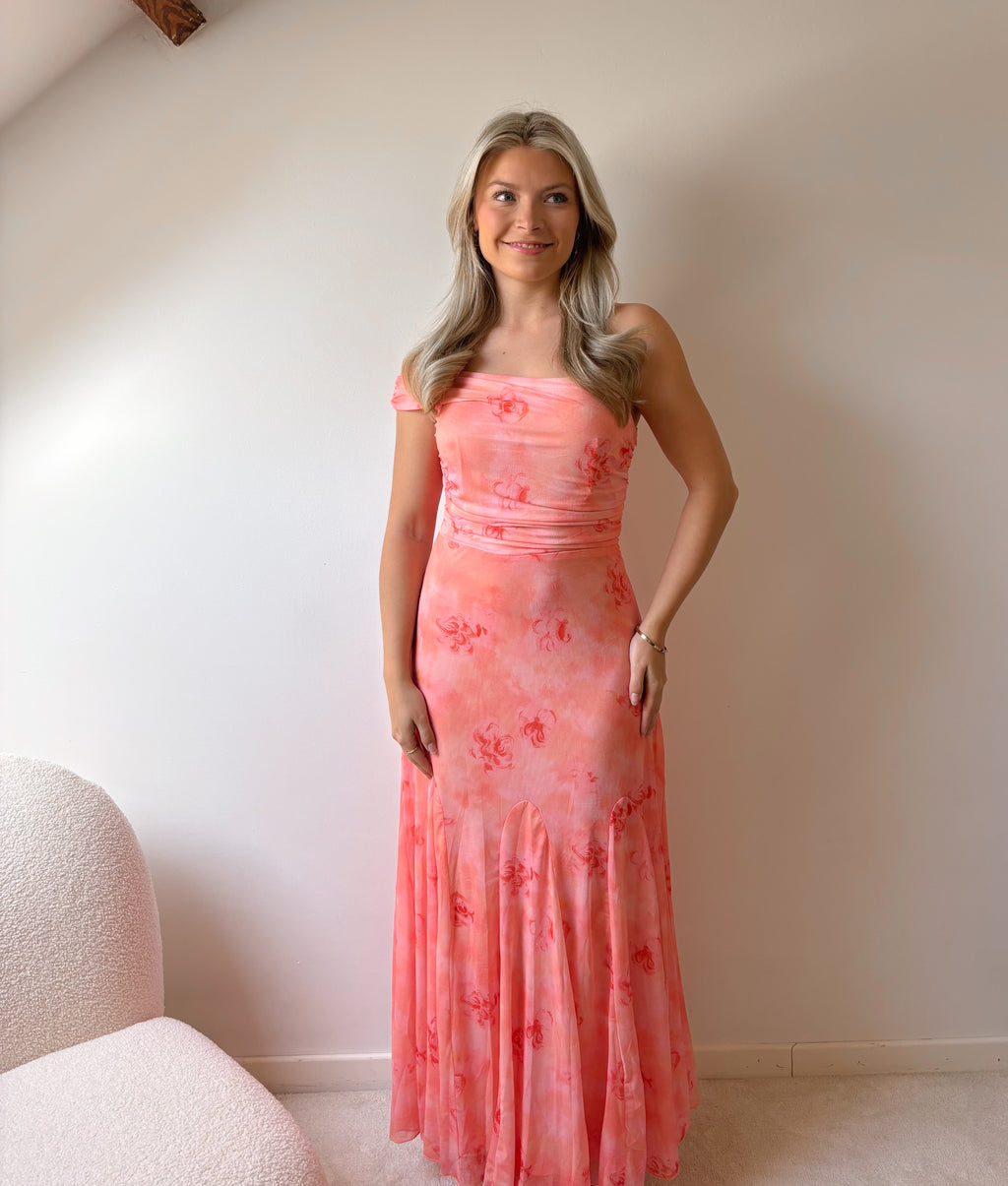 Coral blossom dress