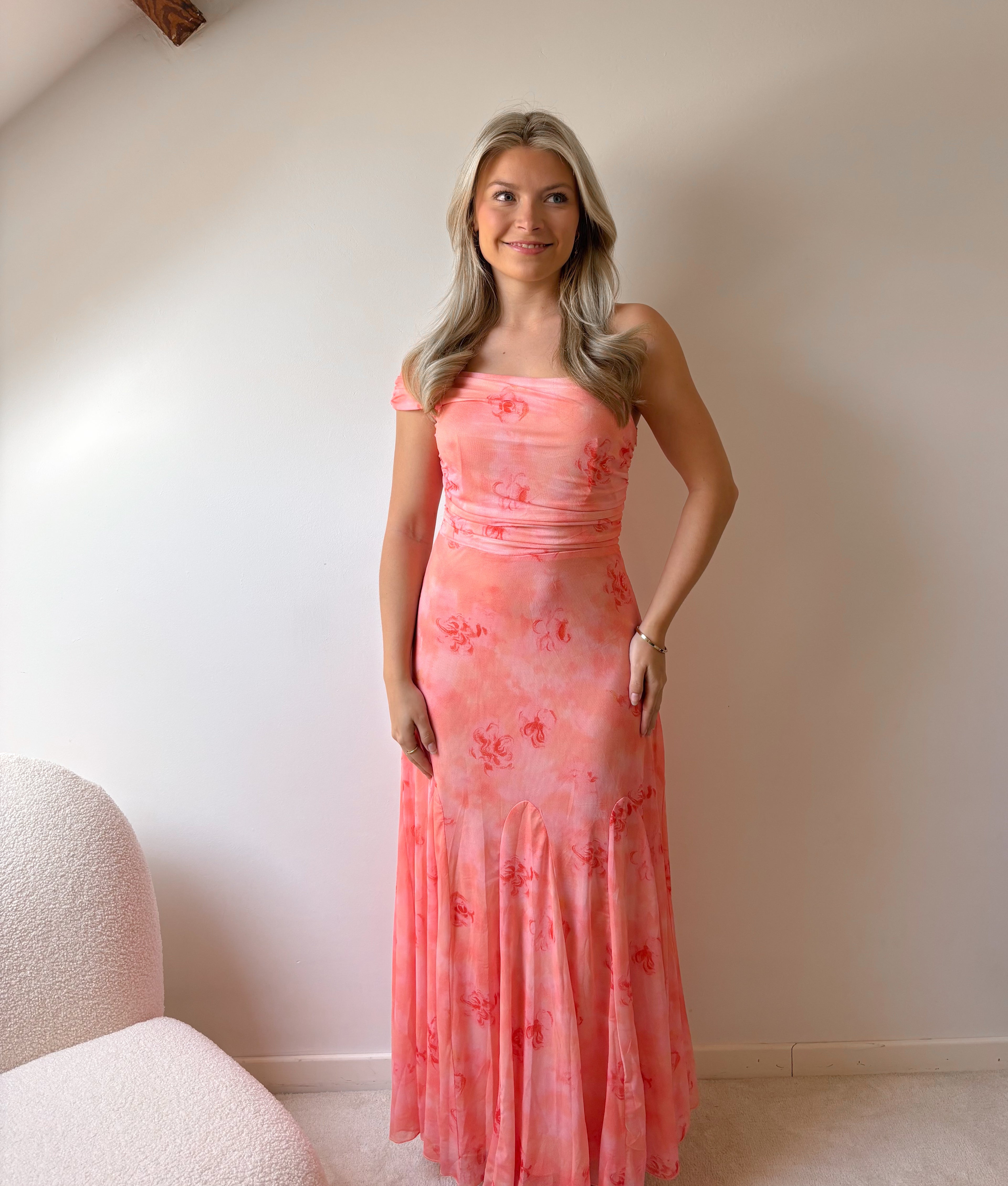 Coral blossom dress