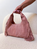Fringe handbag – Oud roze